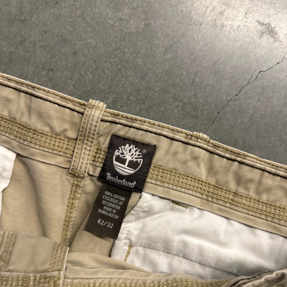 Timberland Mens Khaki Chino Pants 42x32 Tan Cotton Straight Leg Workwear Pants - Picture 5 of 9